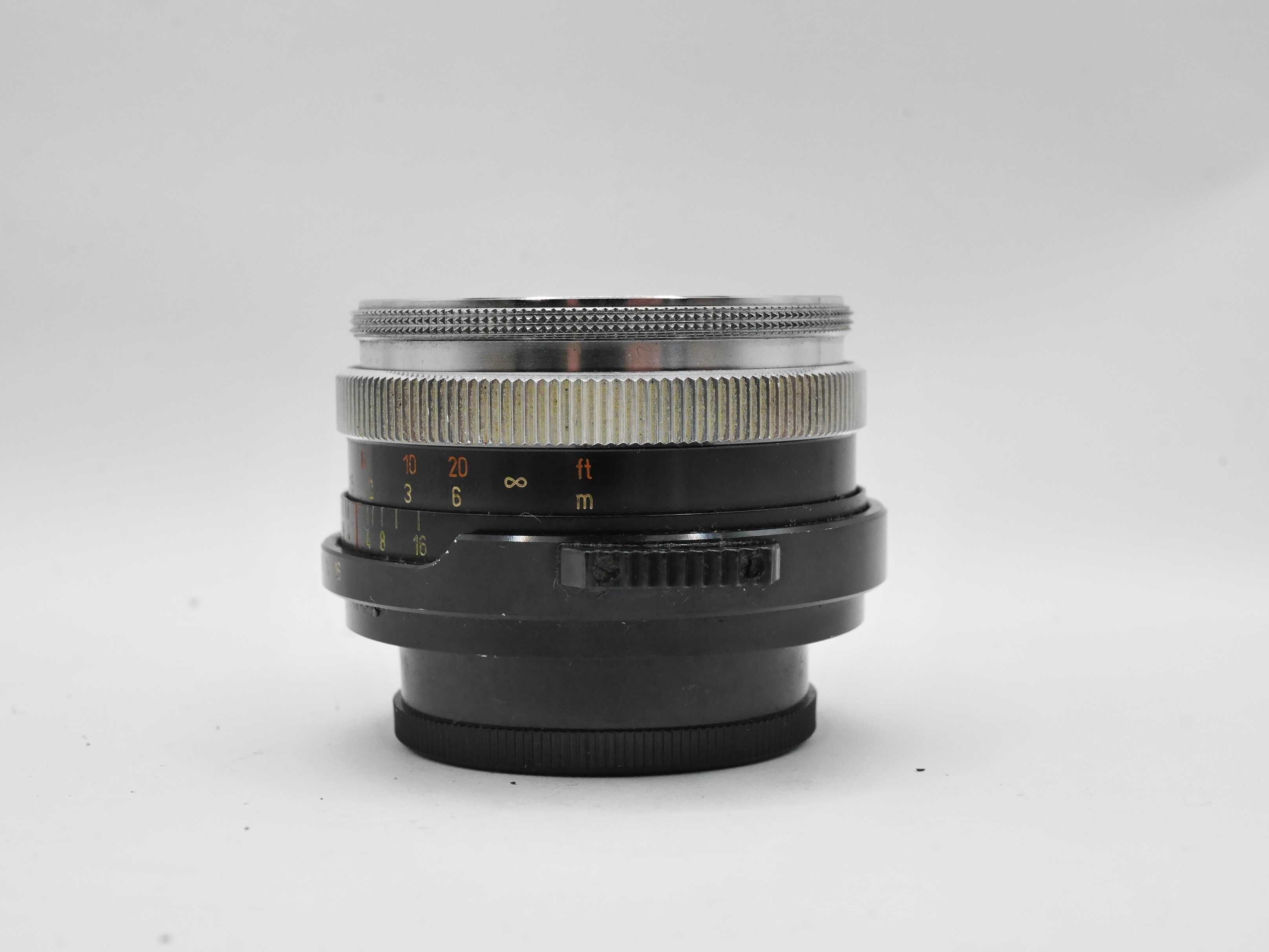 Obiektyw Carl Zeiss Jena Tessar 50 mm f 2,8 chrome nose M42