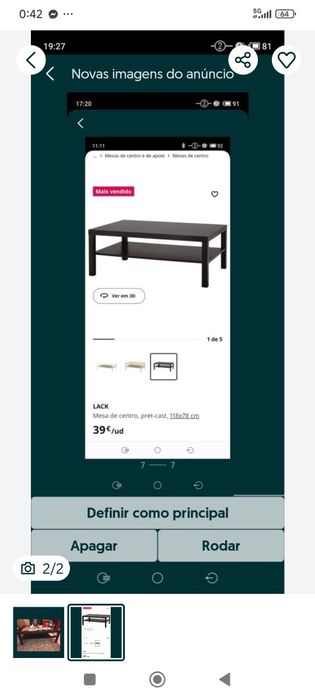 Mesa em madeira de sala