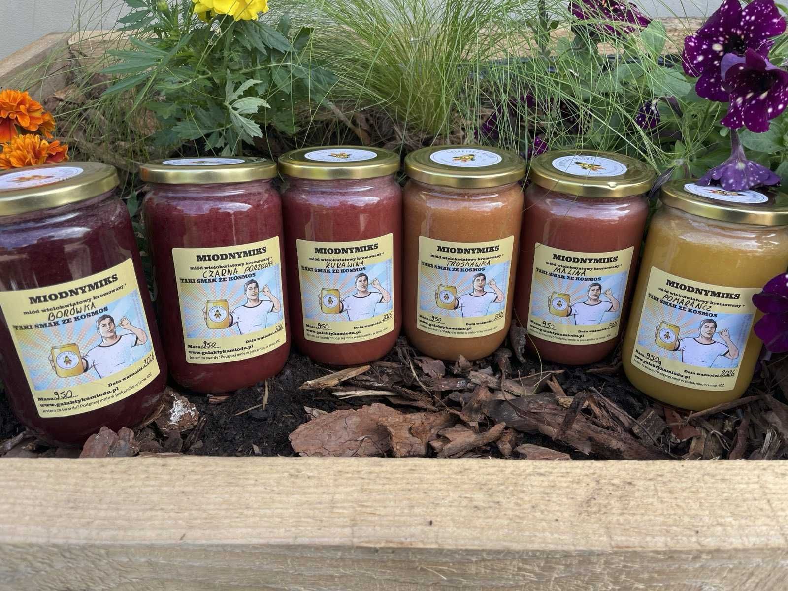 NATURALNY Miód z maliną DUŻY SŁOIK 950g