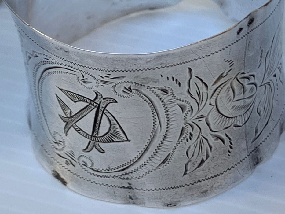 Lote ( 5 ) argolas de guardanapo em prata