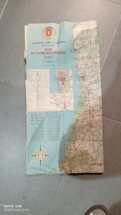 Mapa das estradas de Portugal 1976/7