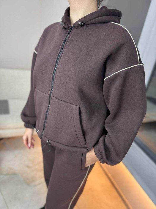 Костюм S M L трёхнитка флисовый коттон палаццо джоггеры кулиска