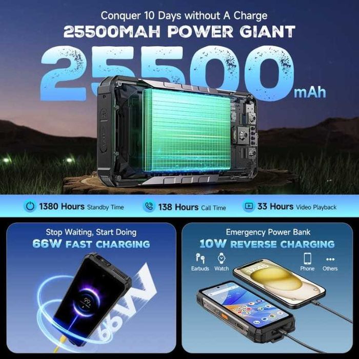 Ulefone Armor 34 Pro 5G 16GB/512GB IP69K 2.5GHz PROJETOR