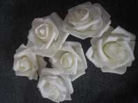 Piankowe róże 7cm. TYLKO KOLOR ECRU