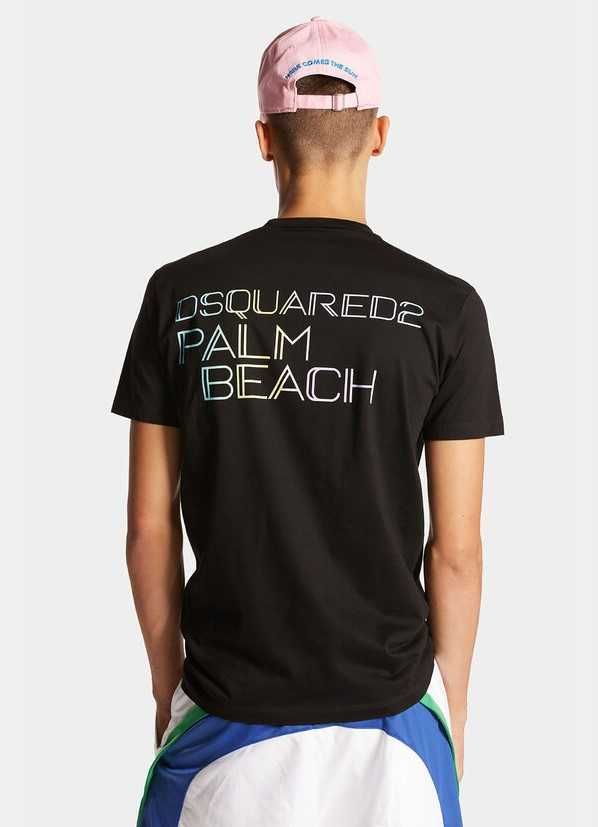 Dsquared2 czarny t-shirt Palm Beach rozmiar L new collection SS25