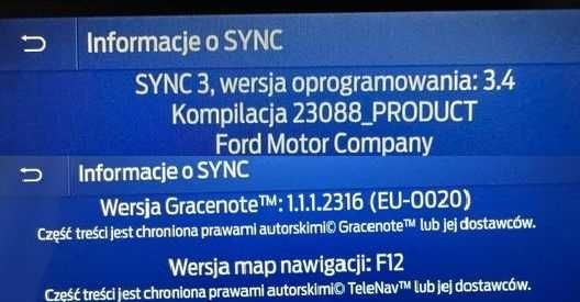 MAPY FORD SYNC3 SYNC 3 europa F12 2023 Kuga Mondeo MK5 Focus