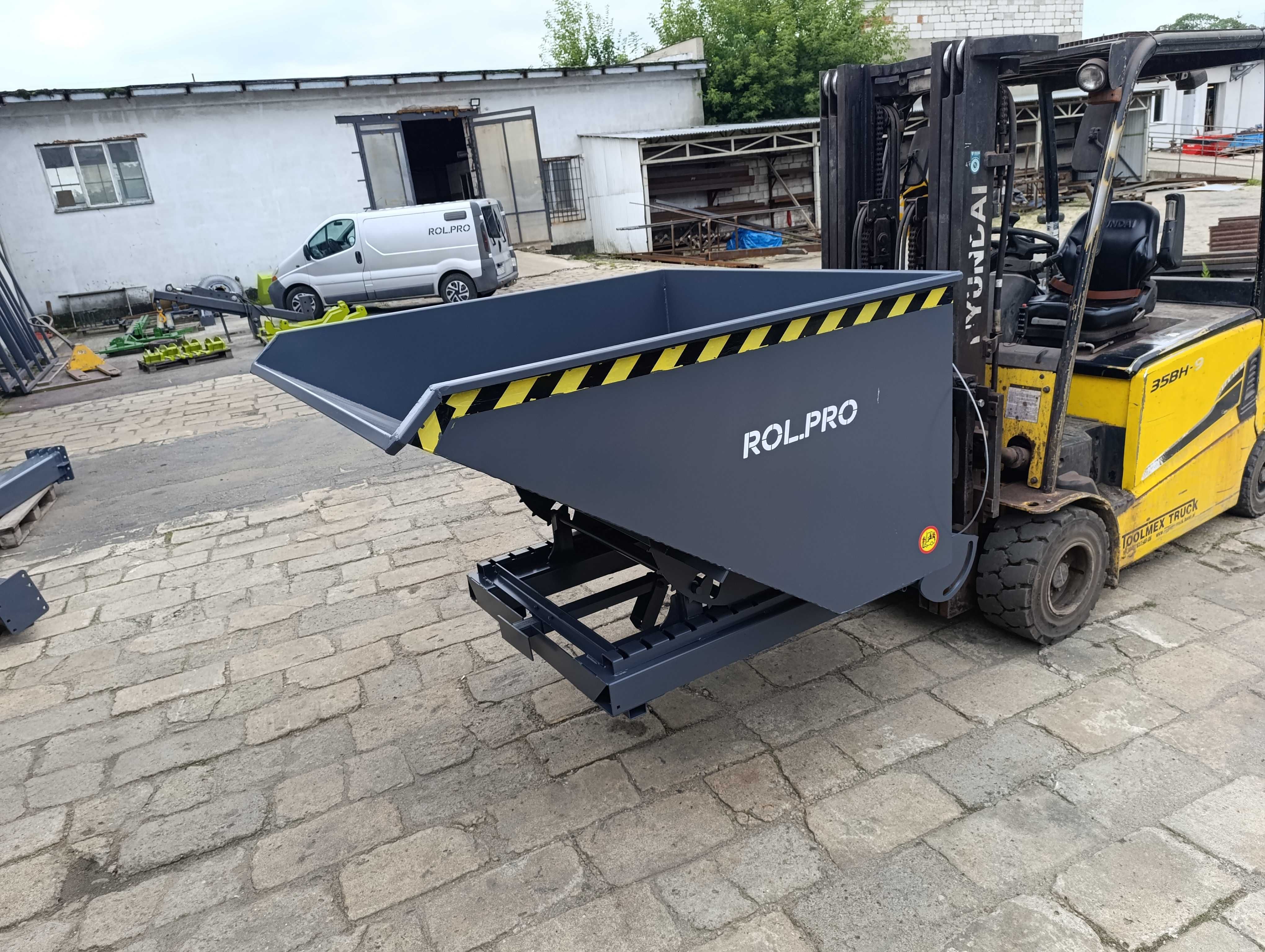 Kontener samowyładowczy/ Koleba/ Pojemnik do wózka widłowego 1500l