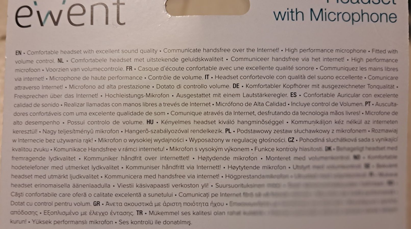 Headset com microfone / auscultadores