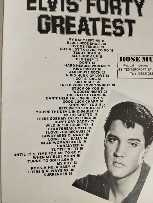 Partituras Elvis Presley, Elvis' Forty Greatest