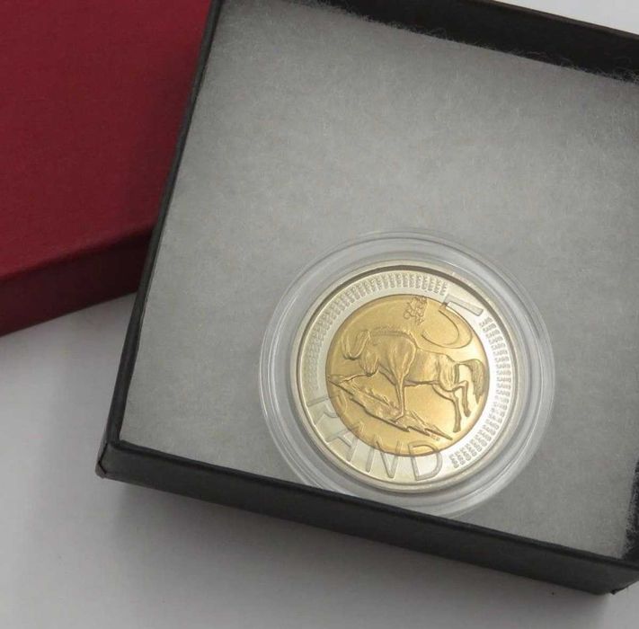 Moeda sul-africana de cinco rands, edição limitada (Reservado)
