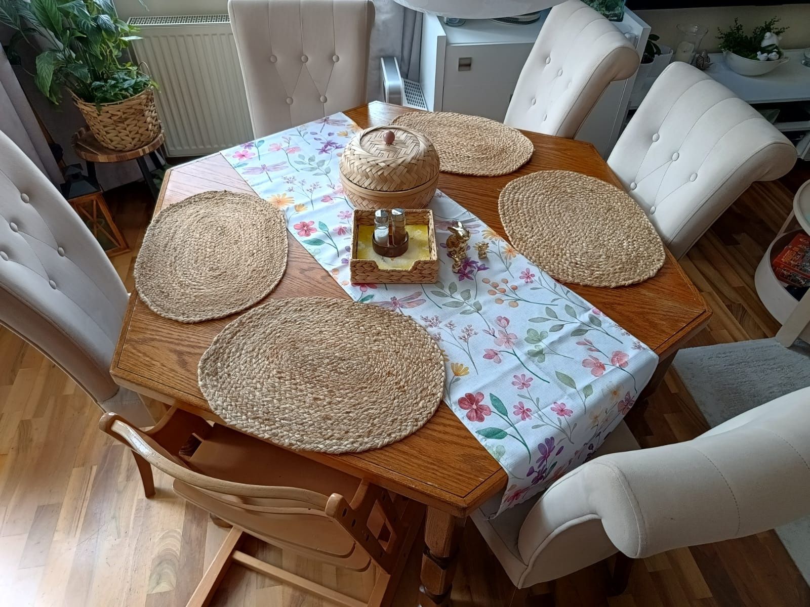 Stół rozkładany sześciokątny