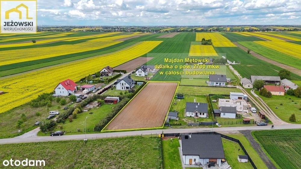 27 arów, szeroka działka, media, Majdan Mętowski.