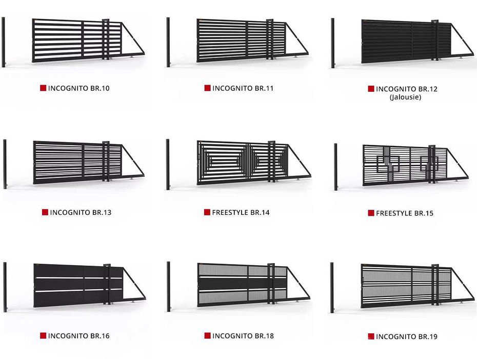 Nowoczesna Przesuwna Brama Wjazdowa Furtka NA WYMIAR INCOGNITO BR.10