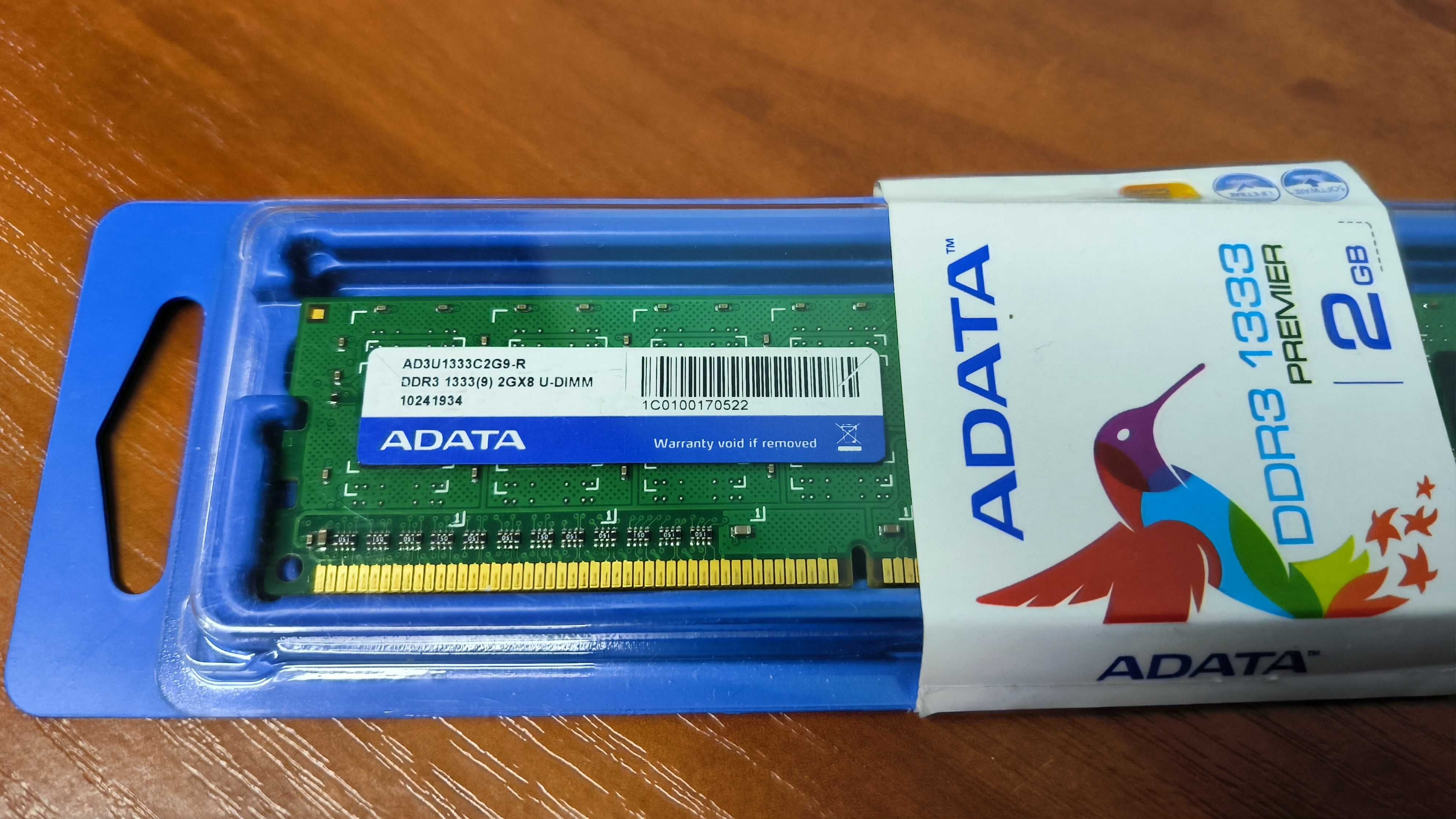 Pamieć RAM DDR3 PC3-10600U 1333MHz 2x2GB ADATA