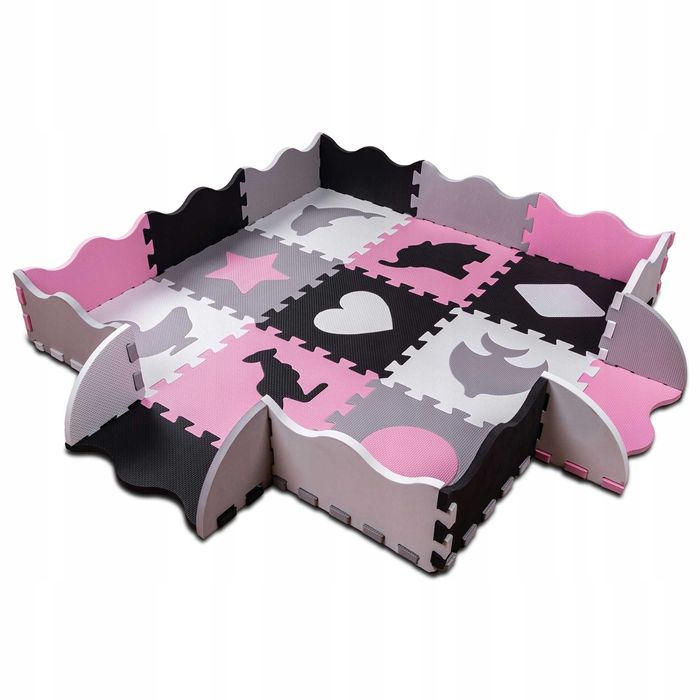 Mata Piankowa Edukacyjna  Kojec Dla Dzieci Puzzle 25 Elementów 3w1