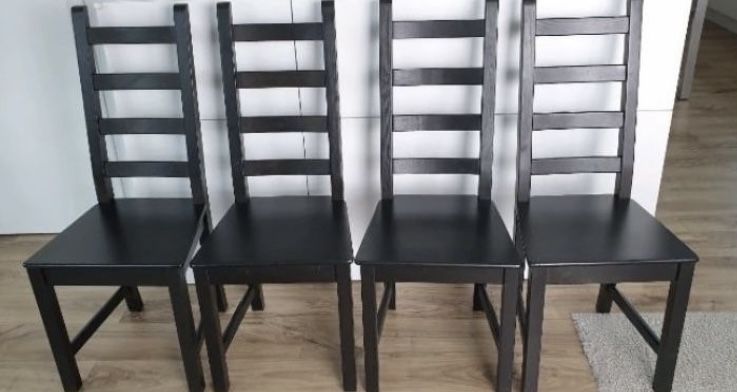 4 krzesla czarne ikea