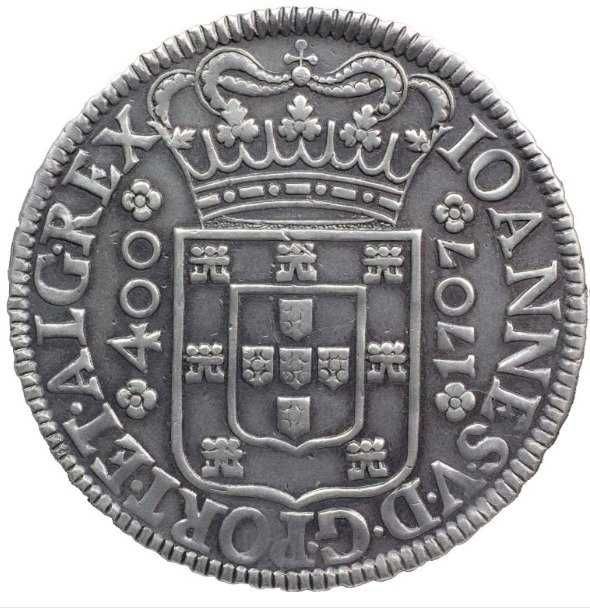 Moeda Cruzado Novo (480 Reis) 1707 Lisboa - Rara - BELA - D.João V