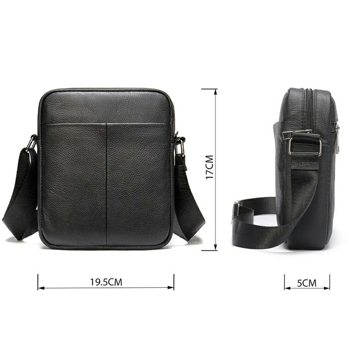 Мужская сумка кожаная барсетка черная