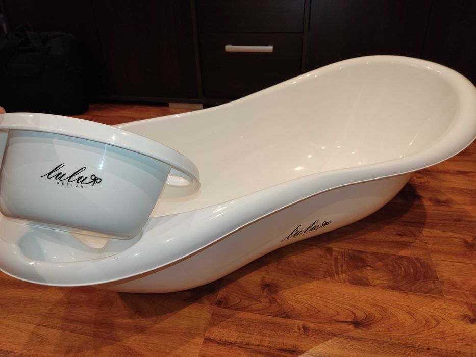 Wanienka do kąpieli dla niemowląt 100 cm ze stelażem korek LULU Design