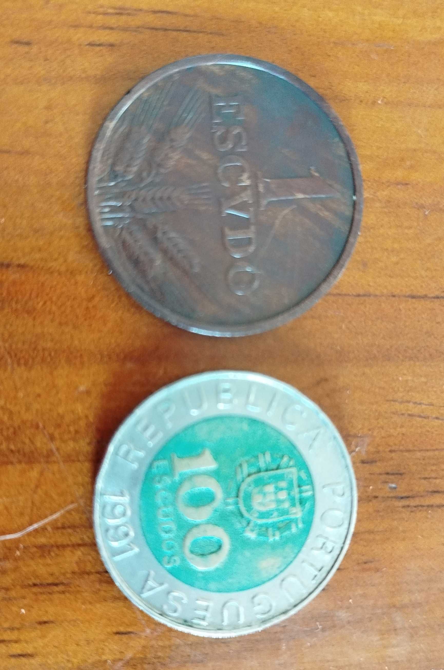 2 Moedas antigas raras. 1 escudo de 1969, 100 escudos de 1991
