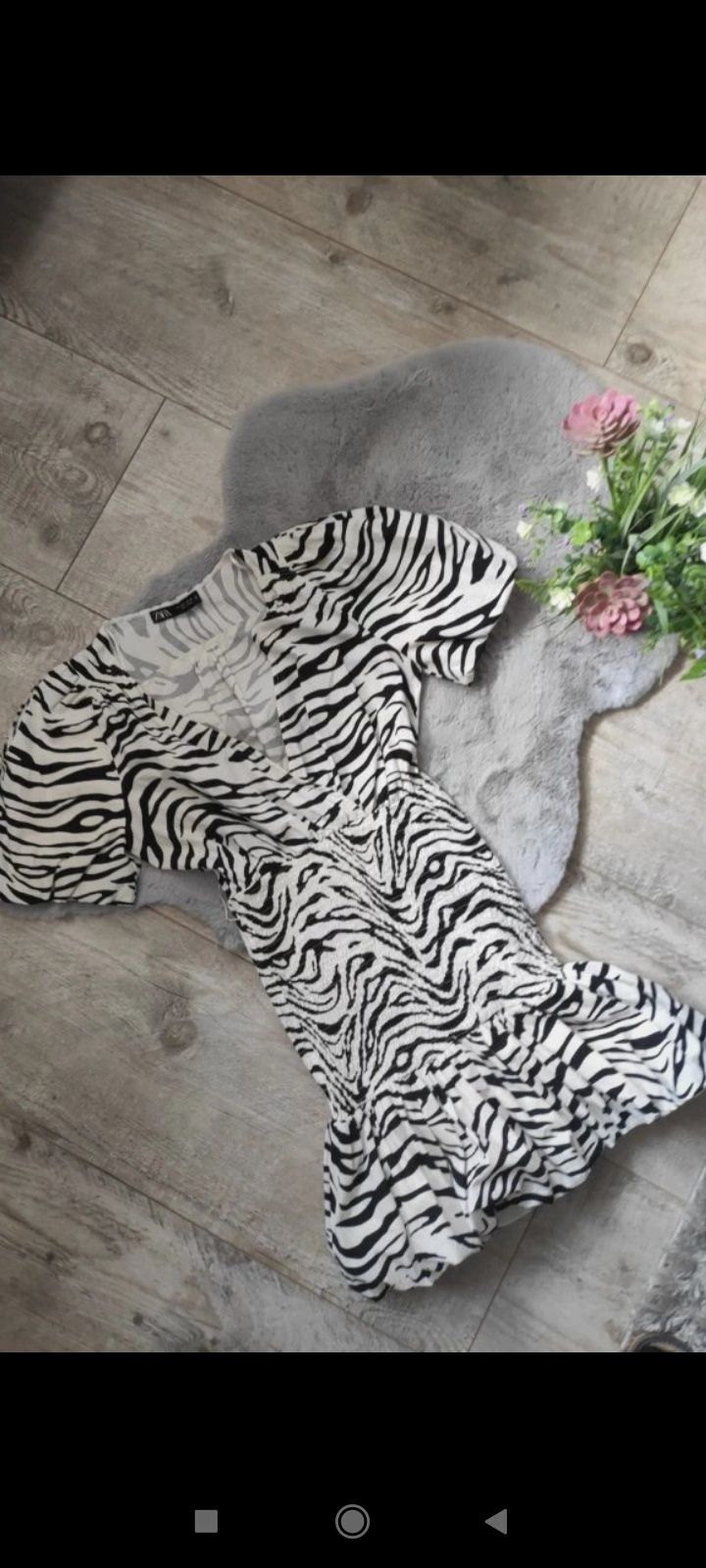 Sukienka Zara S zebra