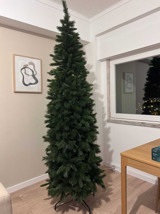 Árvore de Natal Slim Leroy Merlin Montgomery 210cm (Como nova)