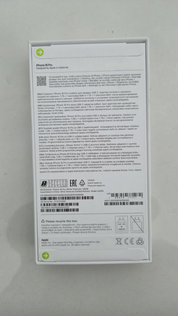 Apple iPhone 16 pro biały, nie odpakowany