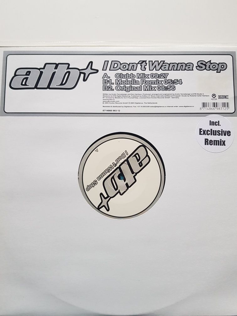 ATB - I Don't Wanna Stop trance winyl