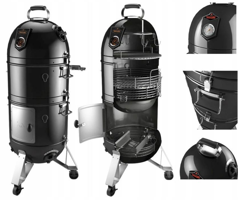 Fornetto Razzo Pro Black 2w1 - Grill Węglowy i Wędzarka