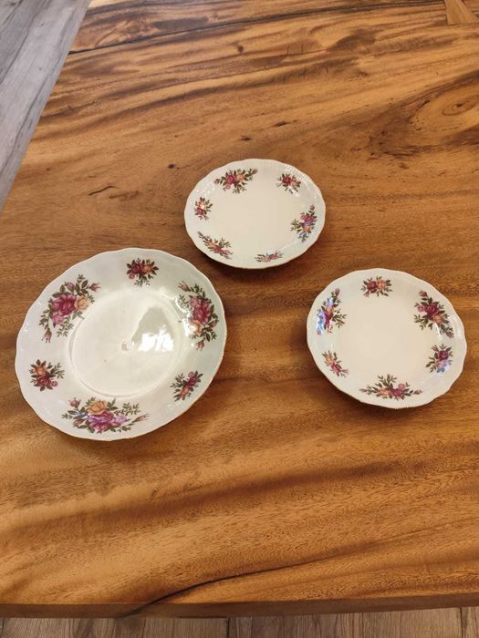 Serwis obiadowy retro, vintage, porcelanowy, 35 el., 6os.,