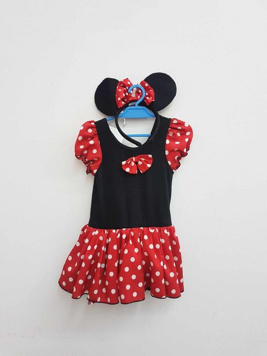 Sukienka przebranie Myszka Minnie z opaską rozmiar 104-116 cm. G014