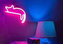 NEON LED KOT lampka nocna na ścianę USB pokój garaż impreza bar