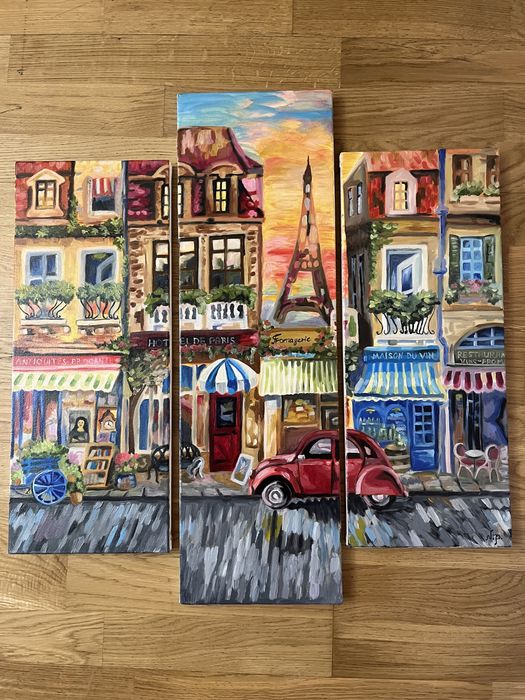 Триптих. Париж. Картина олією