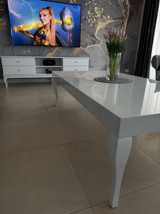 Stolik kawowy glamour biały lakier!!!