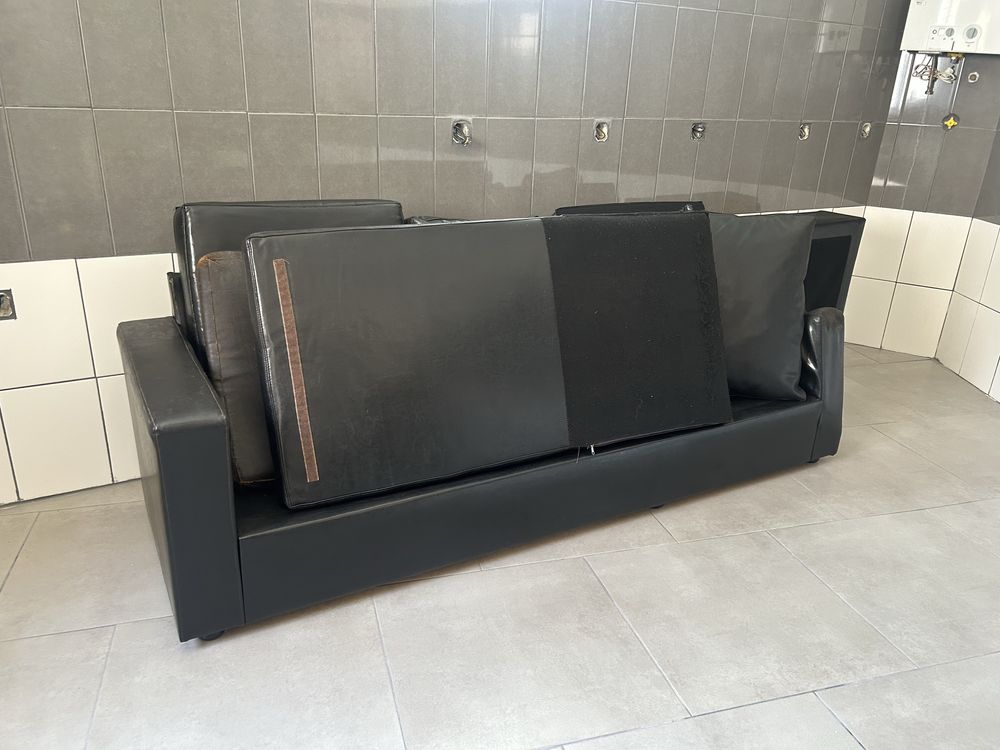 Sofa pele preto