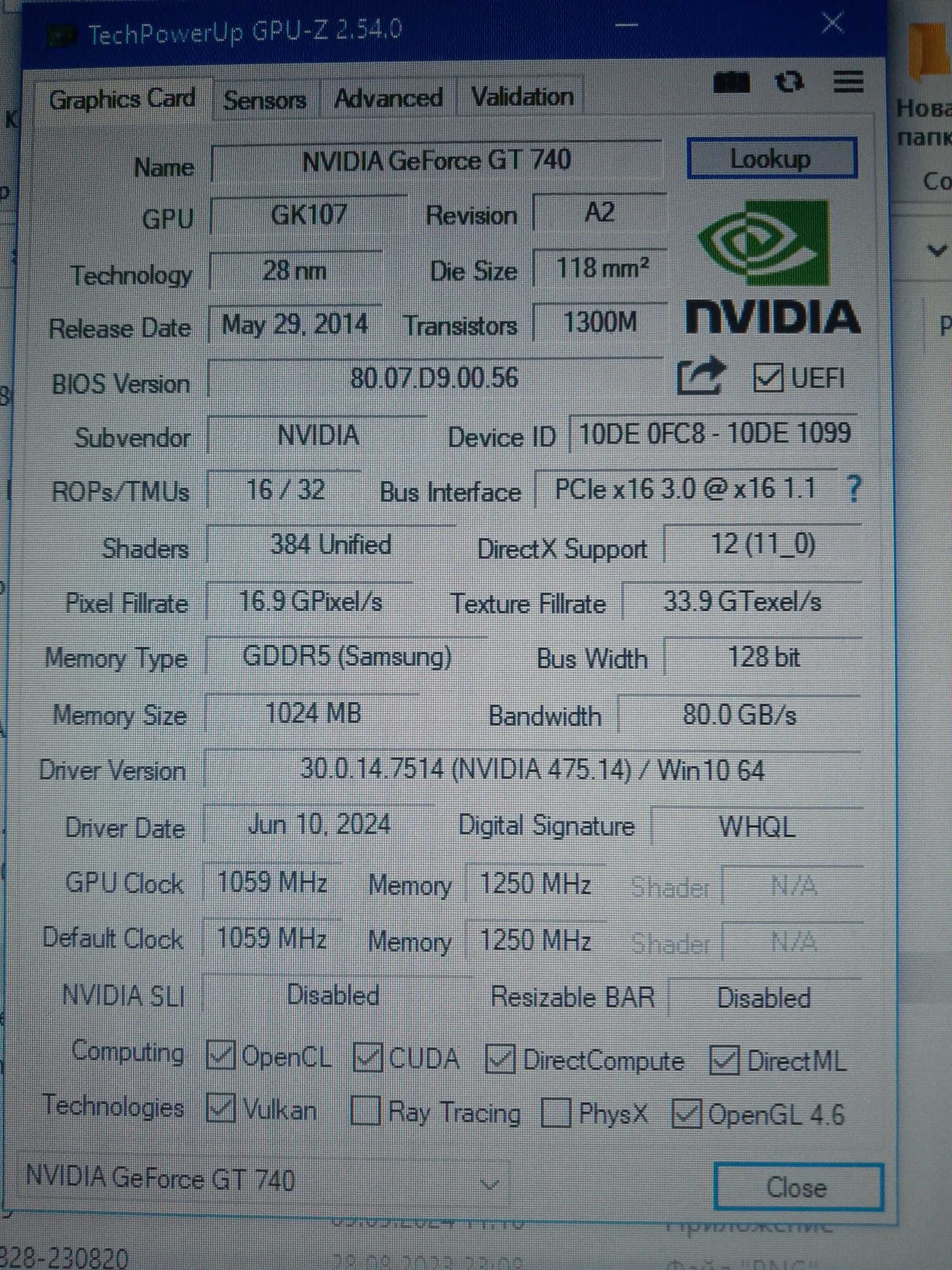 Видеокарта GT740