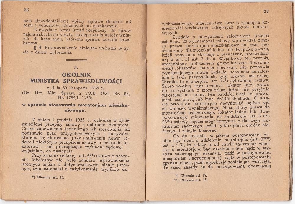 Ustawa o ochronie lokatorów 1936 Warszawa
