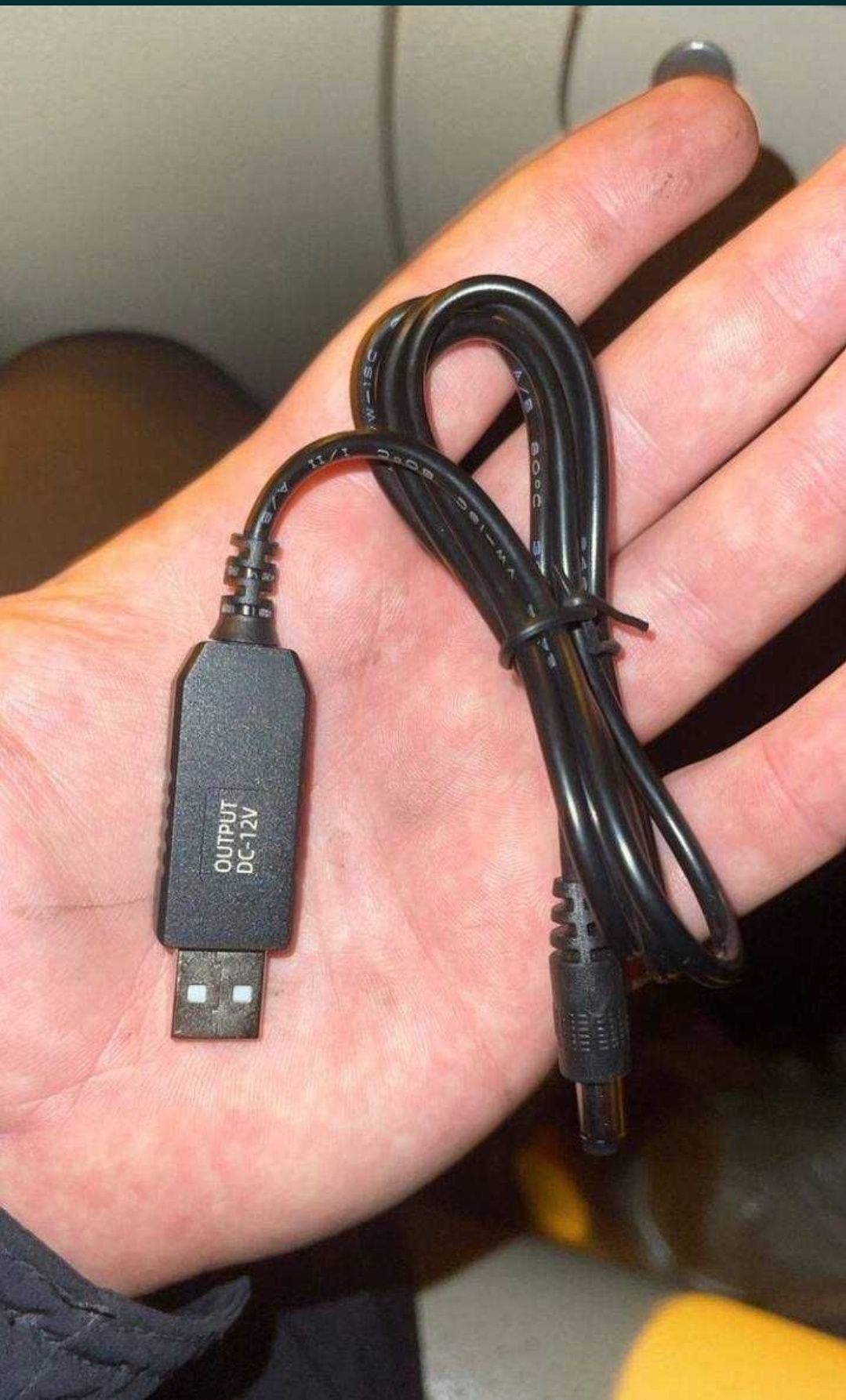 USB-кабель для живлення роутера від павербанка. з 5V на 12V(9V)
