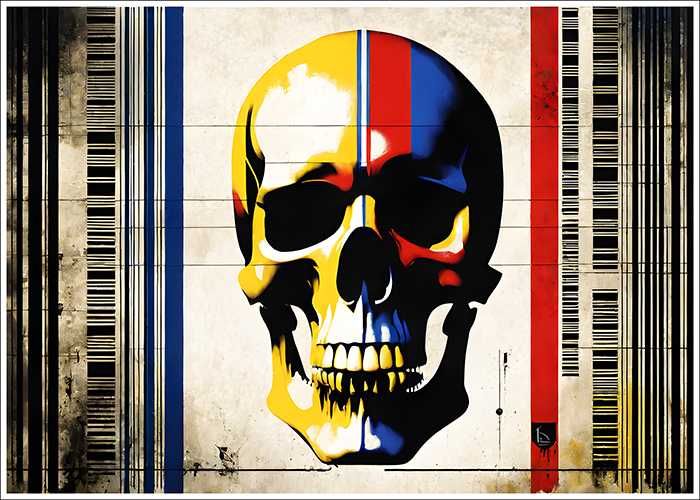 Plakat czaszka w kolorze do biura / salonu - 40x30cm