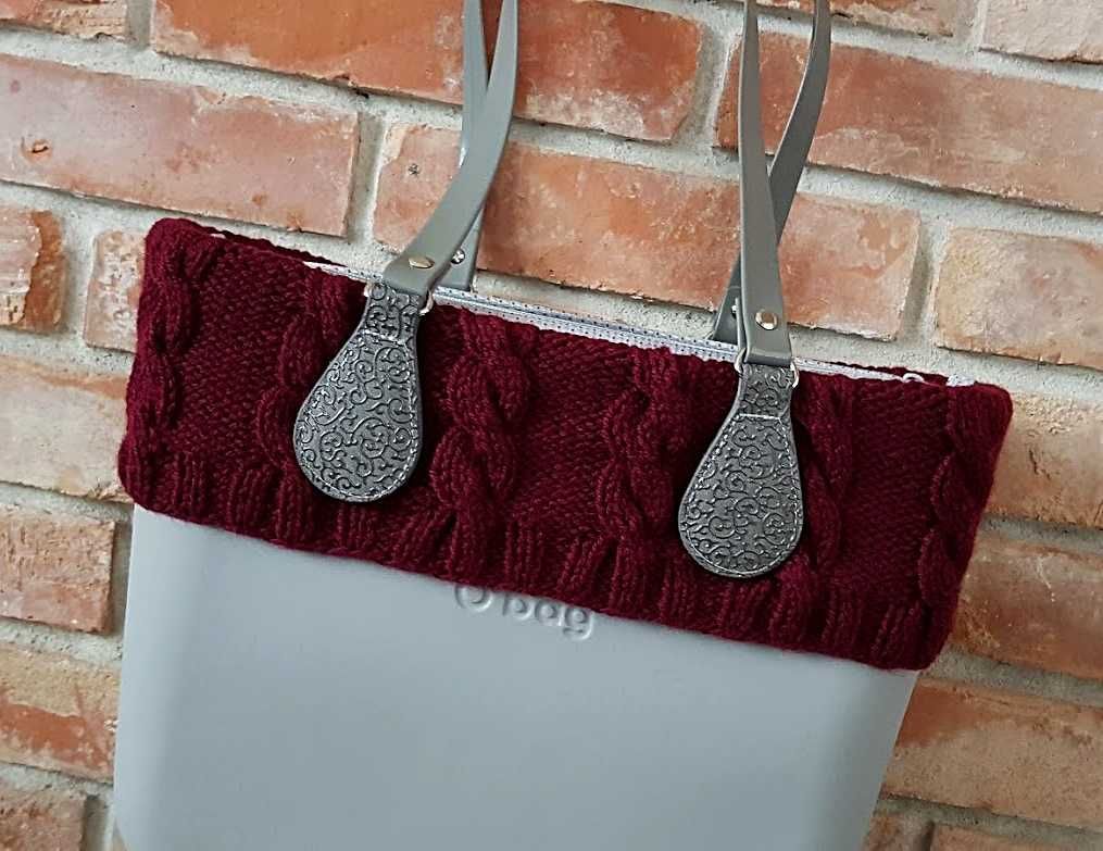 Opaska sweterek do torebki Obag bordo
