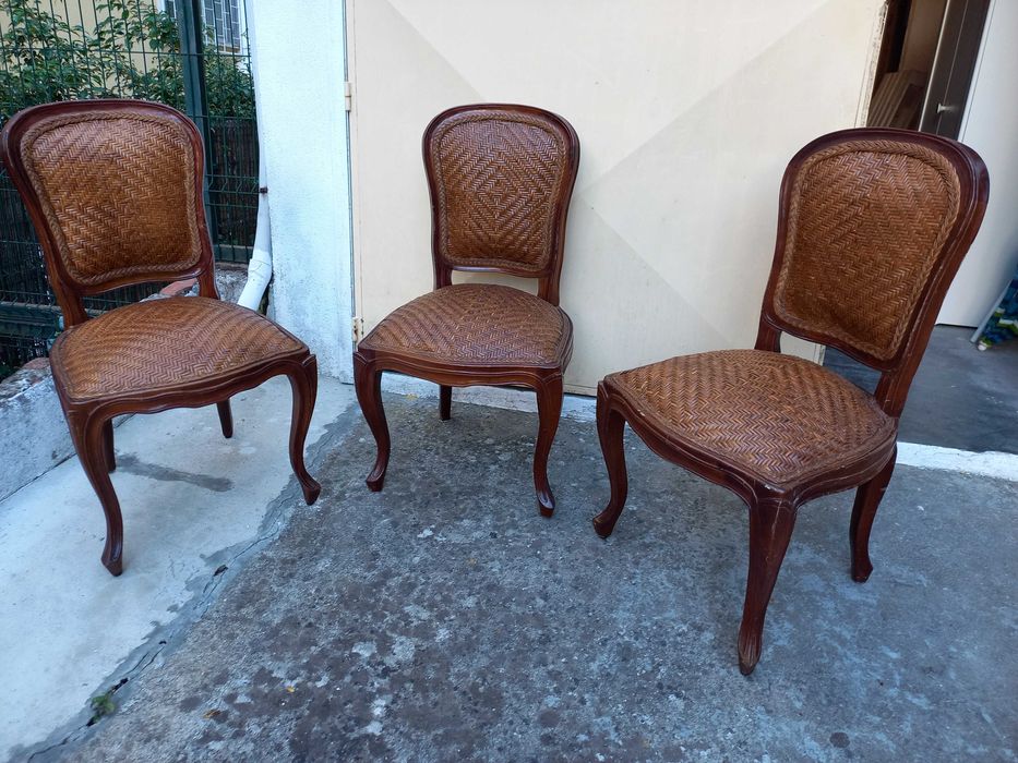 Conjunto de 3 cadeiras Hanbel em madeira Indonésia