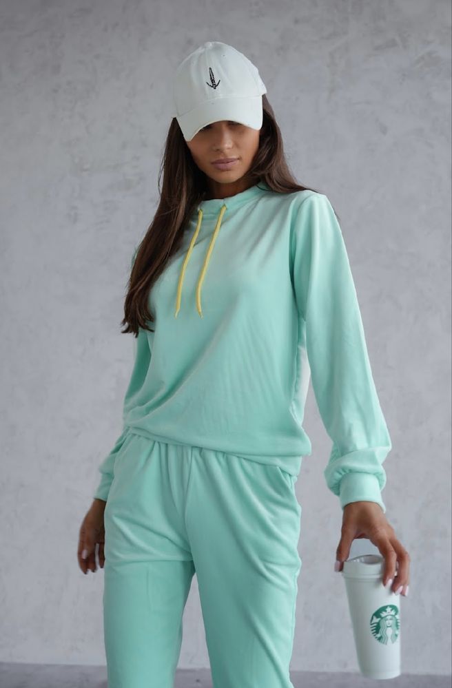 Damski dres welurowy miętowy L/XL