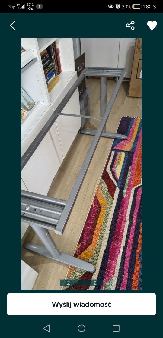 Biurko ikea BEKANT 160x80 cm biało szare