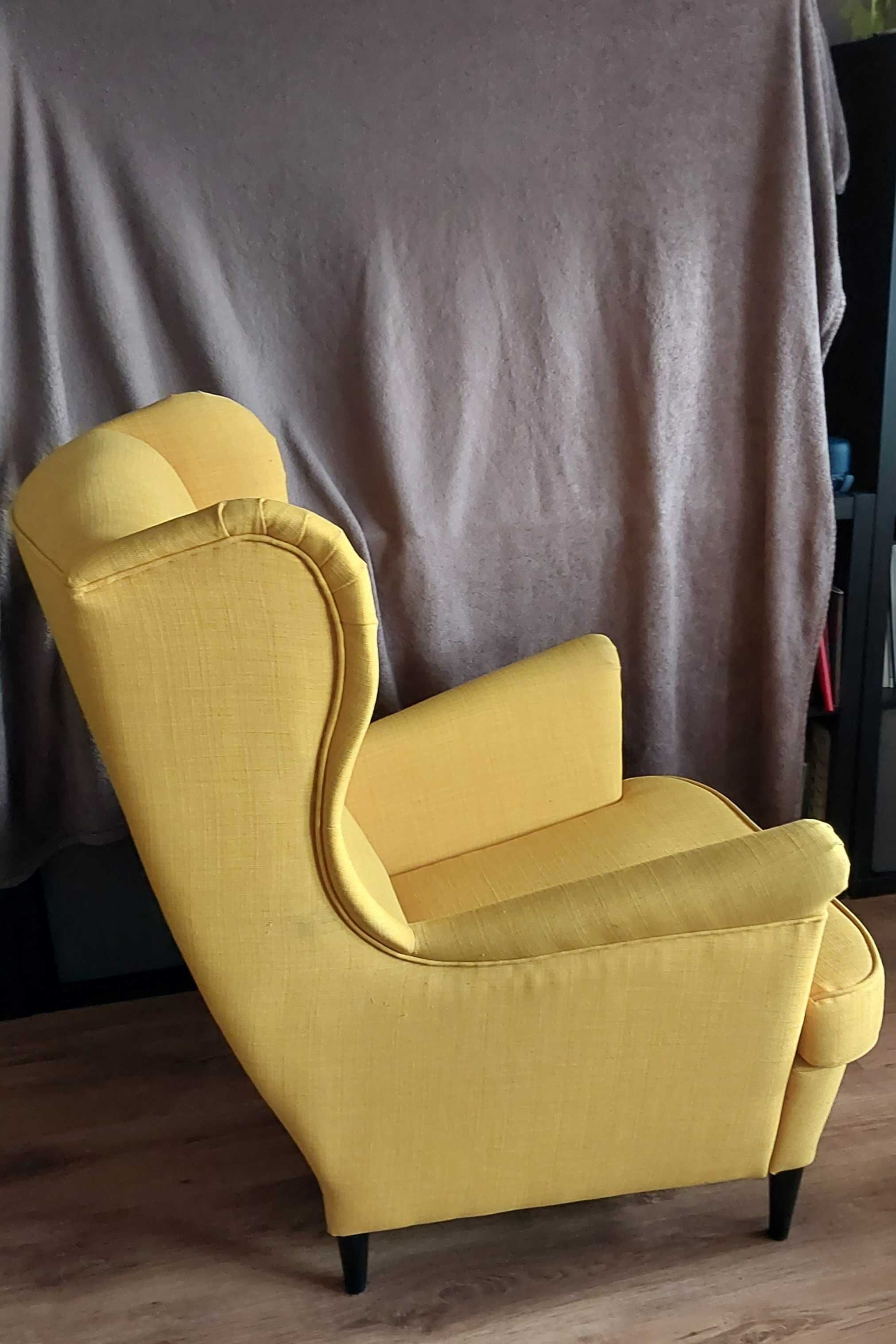 fotel żółty uszak