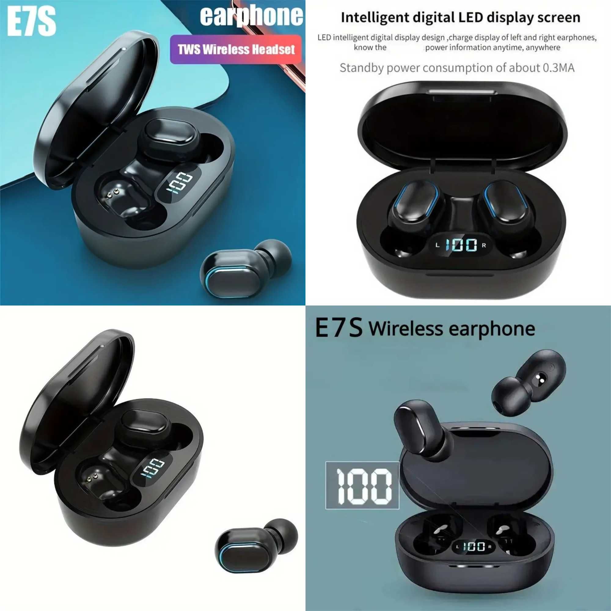 Fones sem fios. Intelligent digital LED display screen. Novos.