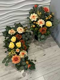 Kompozycja kwiatowa na cmentarz / wiązanka i bukiet / kwiaty sztuczne