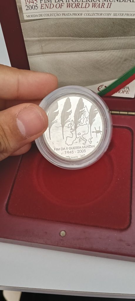 Vendo Moeda Prata Proof 8€ Fim da II Guerra Mundial (2005)