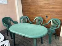 Plastikowe meble ogrodowe stół + 6 krzeseł
