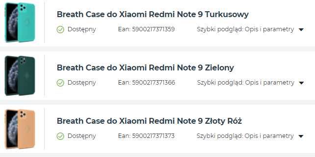 Etui do Xiaomi Redmi Note 9 TRZY KOLORY