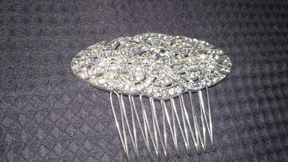 свадебная заколка для прически камни сверкает гребень овал шпилька